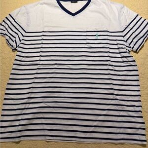 Polo Ralph Lauren White and Navy Striped Tee